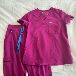 Figs Catarina Scrub Top in Pink